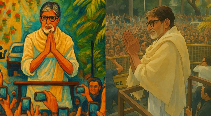ঘিবলি আর্টে মজলেন অমিতাভ বচ্চনও